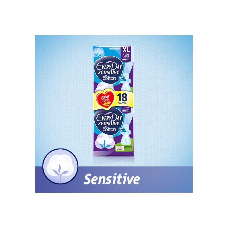 EveryDay Ultra Plus Sensitive with cotton Extra Long 18 τεμαχίων