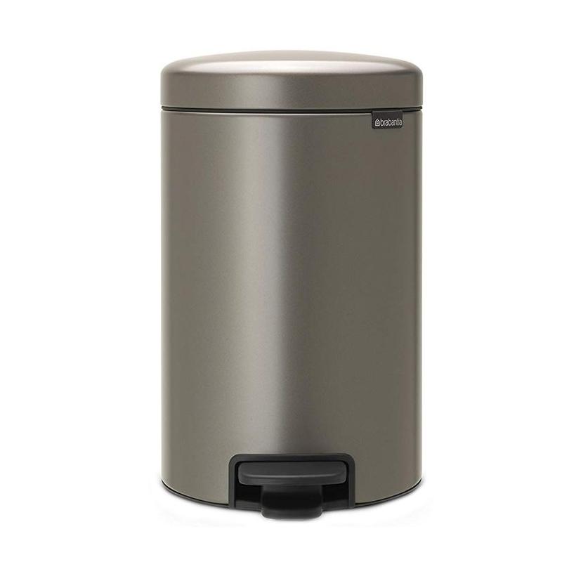 Brabantia κάδος απορριμμάτων 12lt με πεντάλ platinum σειρά New Icon