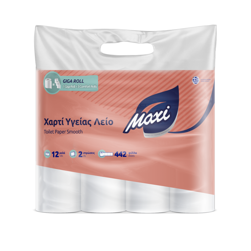Χαρτί υγείας MAXI 2Φ ΛΕΙΟ 12ΡΧ170gr (ΣΥΣΚ.5ΤΕΜ)