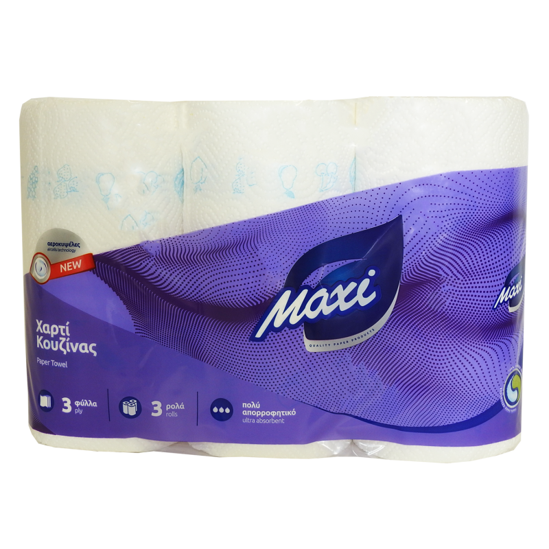 Χαρτί κουζίνας MAXI 3Φ ΛΕΥΚΟ DESL 80Φ 3 ΡΟΛΑ (BC 20186) Χαρτί κουζίνας MAXI 3Φ ΛΕΥΚΟ DESL 80Φ 3 ΡΟΛΑ (BC 20186)