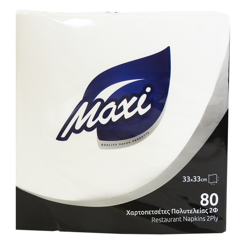 ΧΑΡΤ/ΤΑ MAXI ΠΟΛΥΤ 2Φ ΛΕΥΚΗ  33X33 80Τ