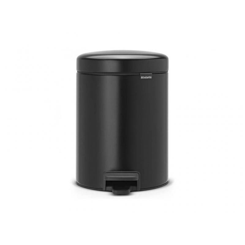Brabantia κάδος απορριμάτων με πεντάλ 5lt μαύρο ματ σειρά New Icon