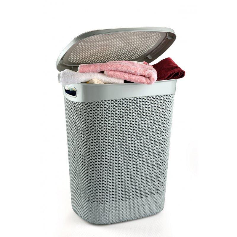 Καλάθι απλύτων πλεκτό μεγάλο μονόχρωμο