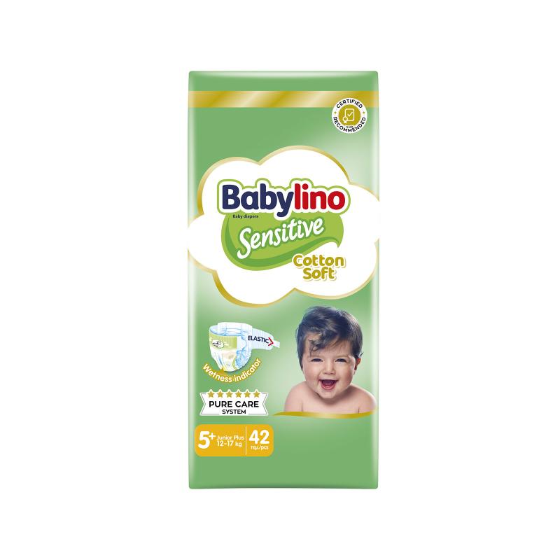Πάνες N5+ Babylino Sensitive Cotton Soft Value Pack (12-17Kg) 42τεμ Πάνες N5+ Babylino Sensitive Cotton Soft Value Pack (12-17Kg) 42τεμ