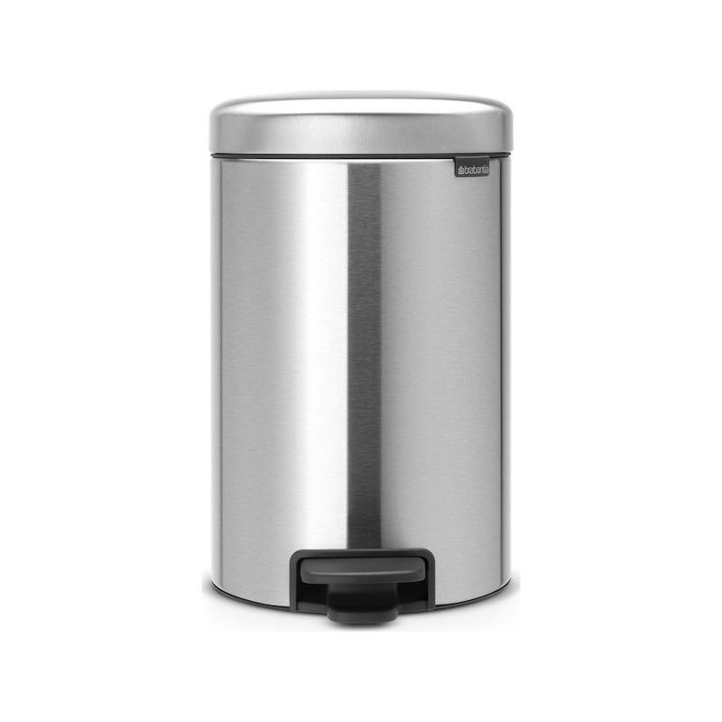 Brabantia κάδος απορριμμάτων 12lt με πεντάλ Matt Steel σειρά New Icon