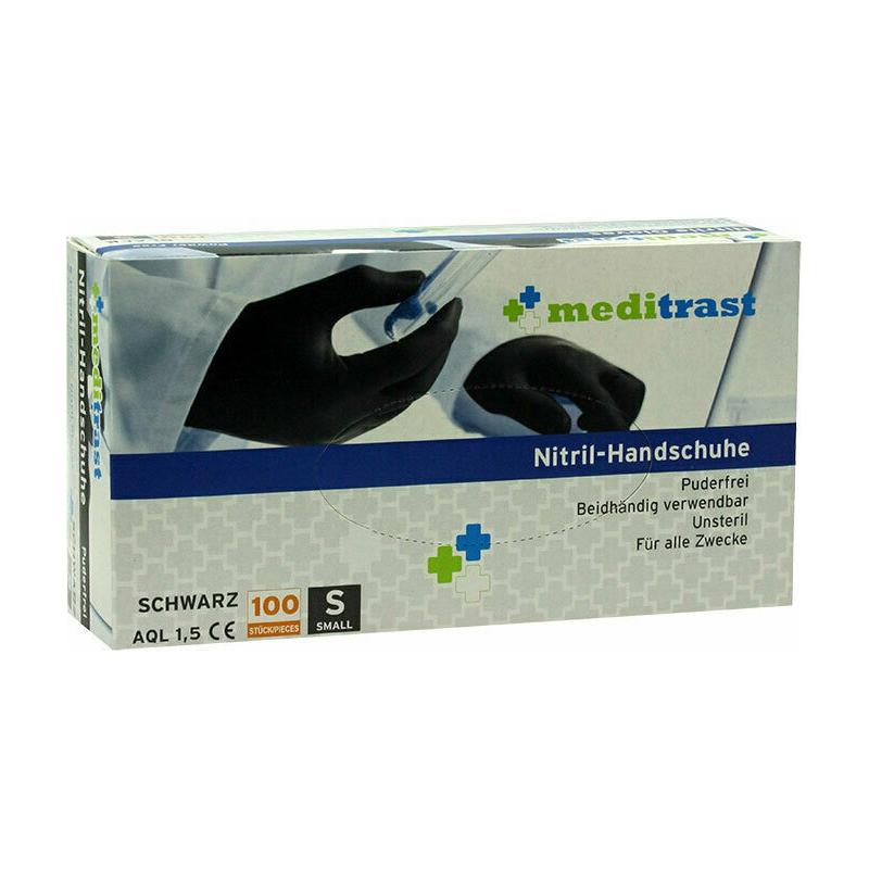 Meditrast Nitril-Handschuhe Γάντια LARGE  Νιτριλίου Χωρίς Πούδρα σε Μαύρο Χρώμα 100τμχ