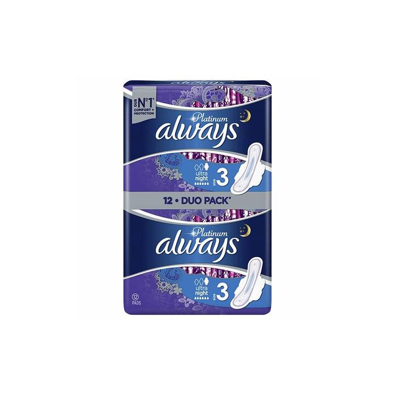 Always Platinum σερβιέτες Ν3 NIGHT 12TMX Always Platinum σερβιέτες Ν3 NIGHT 12TMX