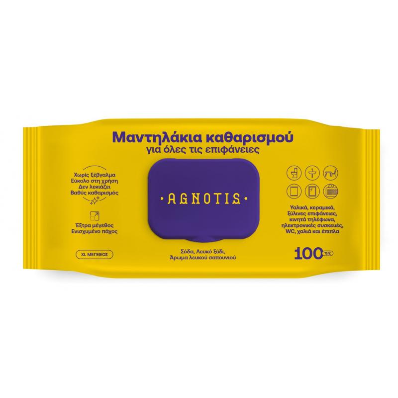 AGNOTIS ΥΓΡΑ ΜΑΝΤΗΛΑΚΙΑ ΚΑΘΡΙΣΜΟΥ ΓΙΑ ΟΛΕΣ ΤΙΣ ΕΠΙΦΑΝΕΙΕΣ 100ΤΜΧ