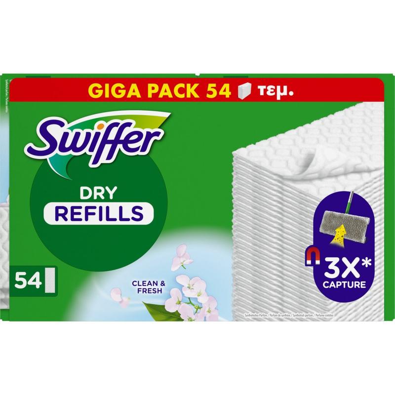 Swiffer Dry Πανί Παρκετέζας Ανταλλακτικό 54 τμχ