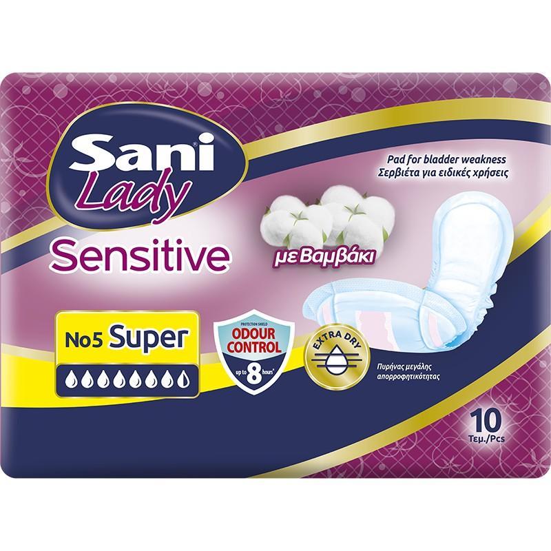Sani Lady Sensitive by Every Day Super No5 Απορροφητικές Σερβιέτες (10τεμ)